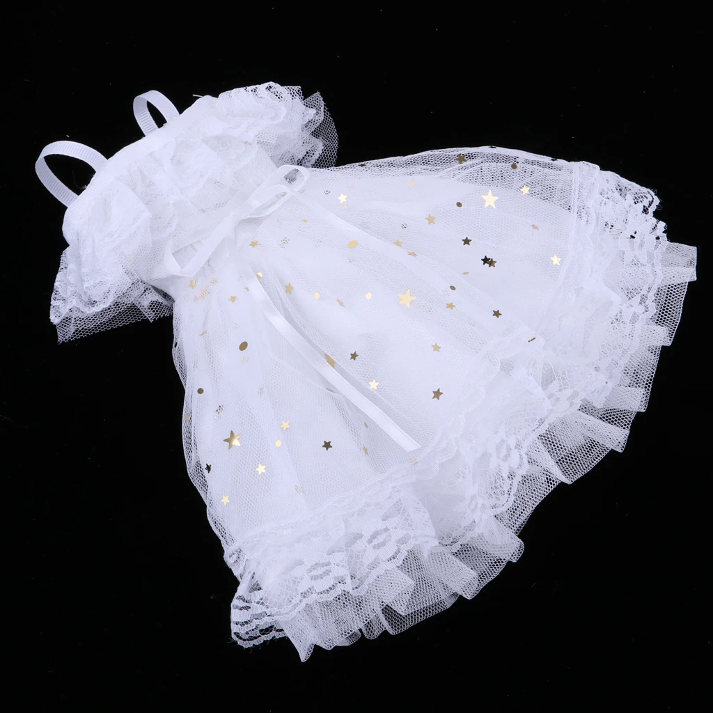 1/4 BJD Dress Off Shoulder Lace Mesh Princess Dress White For Night Lolita