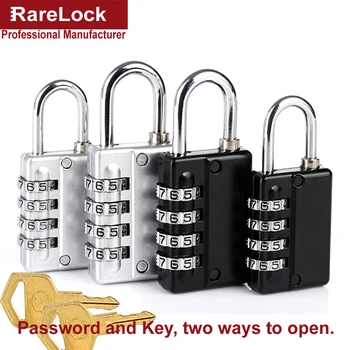 

Rarelock Christmas Supplies Combination Padlock with Master Key 2Color Size Code Lock Men Women Bag Backpack Wedding Gift DIY b1