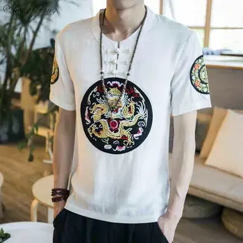

Traditional chinese clothing oriental mens clothing cheongsam men chinese clothing store tang suit chinese dragon t shirt V751