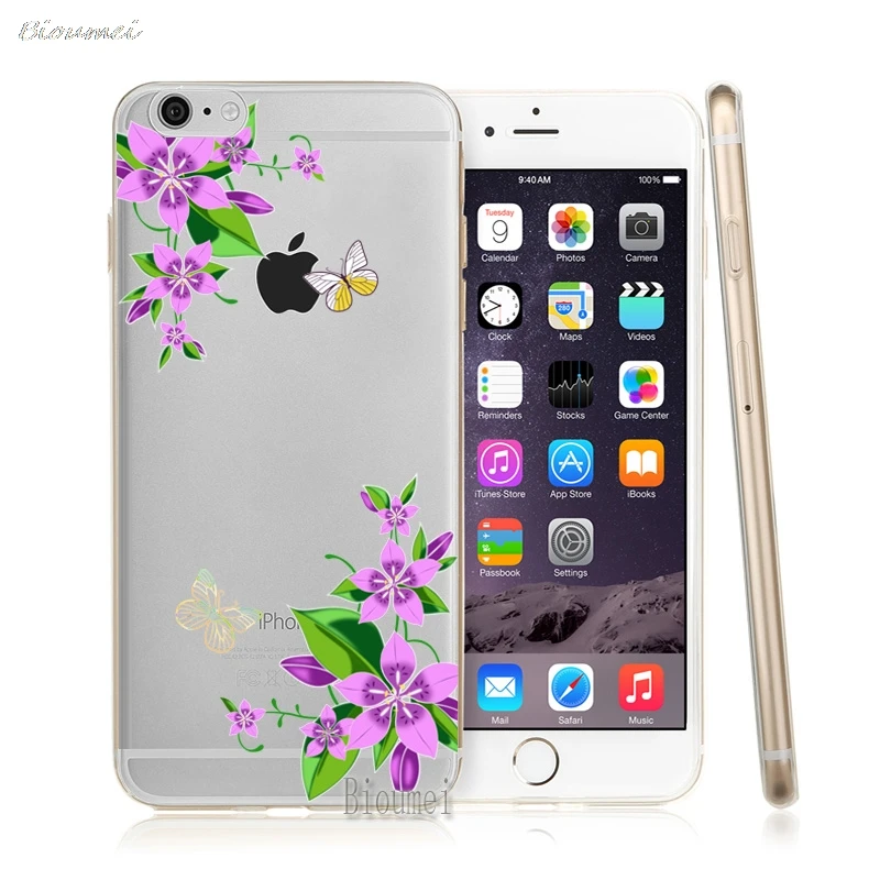 

Bioumei summer flowers plant Soft TPU Case for iphone X XR Max for iphone 6 6S 7 8 Plus 5 Back Cover iphone Case