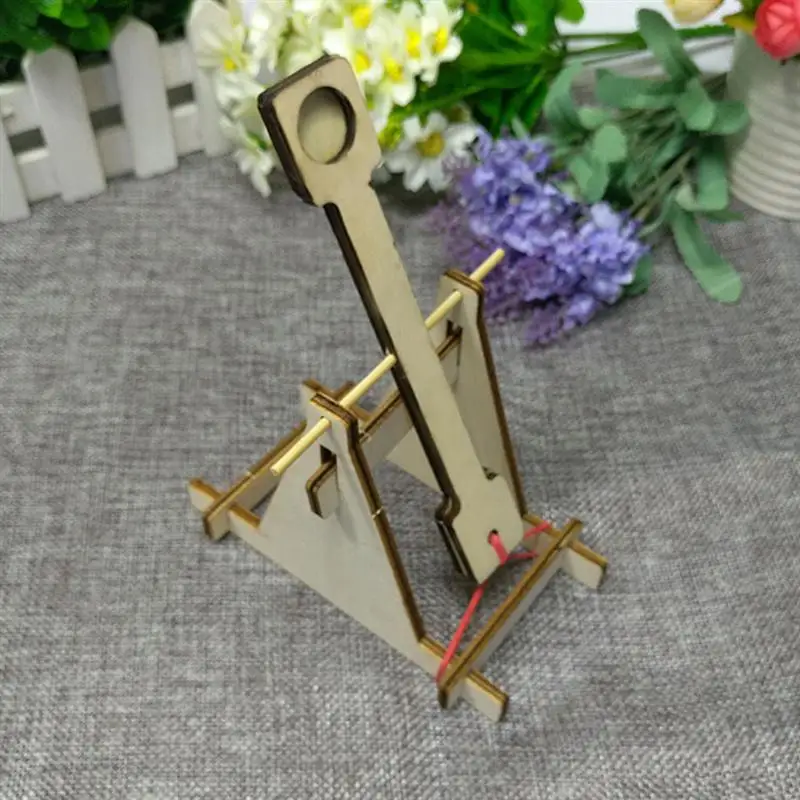 DIY сборки Trebuchet образовательный эксперимент разведки преподавания научное маленькое изобретение игрушка катапульта автомобиля