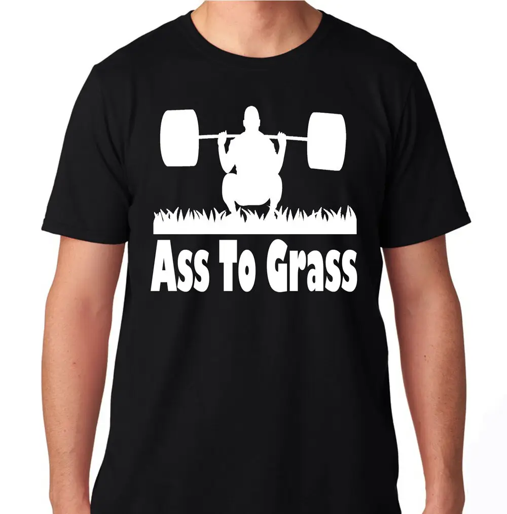 Ass To Grass Gym Funny Squat Leg Health Running Workout Train T Shirt 2019 Men Fashion Cool Summer Streetwear | Мужская одежда