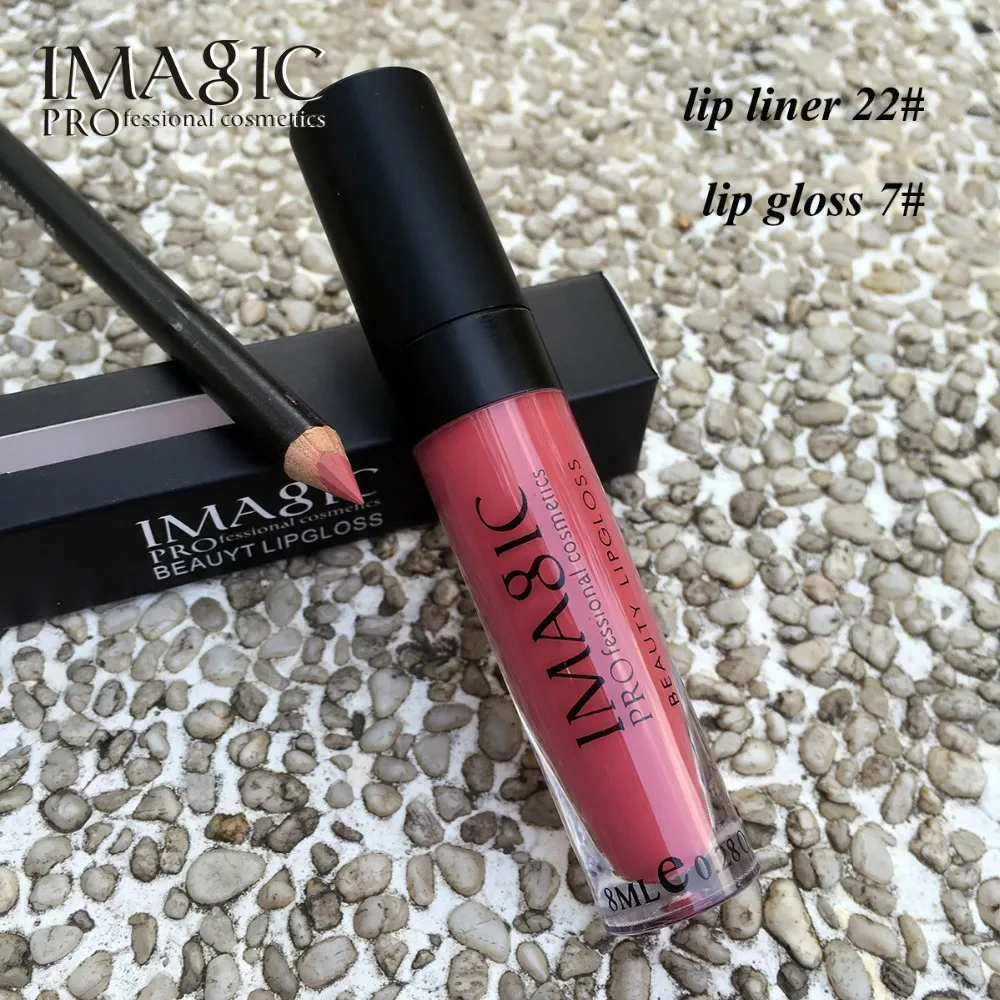 9Colors IMAGIC Lip Gloss Waterproof Matte Liquid Lipstick Strawberry Long Lasting Lip Kit as pencil for lips Makeup