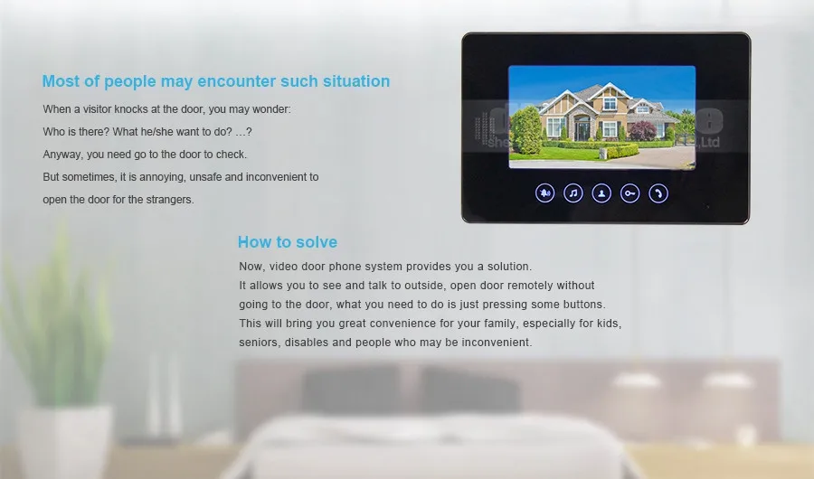 Diysecur 7 "Проводной видео-телефон двери Дверные звонки безопасности дома, домофон Системы 1 в 1-вне