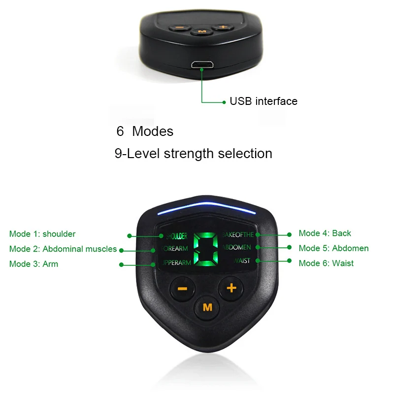Estimulador muscular abdominal vibração elétrica fitness massageador
