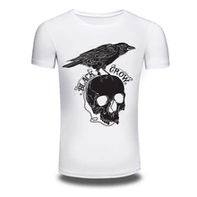 DY-84 Punk Style Skull 3D Printer T-shirts Mens Trendy Loose Sweatshirt White Spring New T shirts Oversized M-3XL
