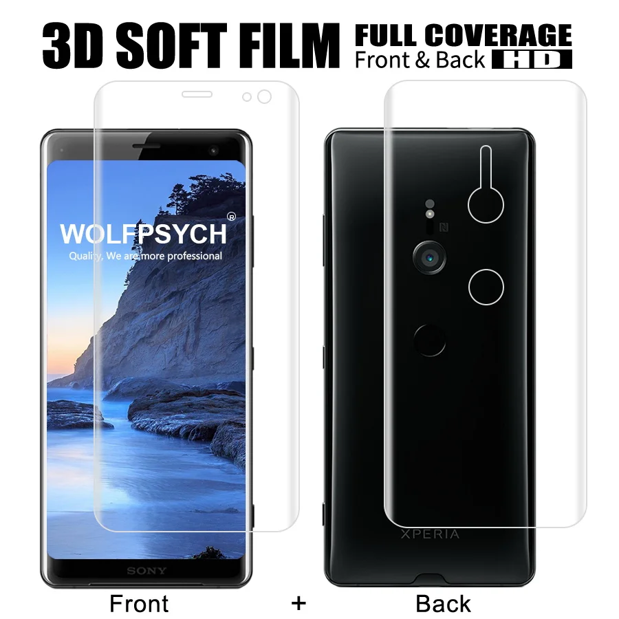 

Front + Back Soft Film For Sony Xperia XZ3 Screen Full Cover Protector For Sony XZ2 Compact Premium Silicone Hydrogel Sticker