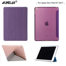 LIMELAN Роскошный чехол стоячая таблетница для Apple Новый iPad 9,7 "2017 A1822 A1823 Funda Шелковый Войлок кожаный чехол три раза флип