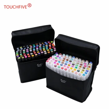 

TOUCHFIVE 60 Colors Art Markers Set Dual Headed Artist Sketch Oily Alcohol based markers for coloring Animation Manga