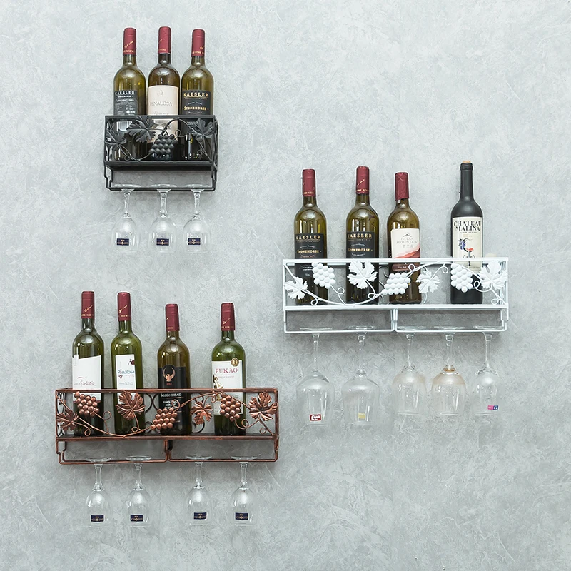 Metal Creative Wine Rack Glass Holder Iron Grape Bottle Rack Wine
