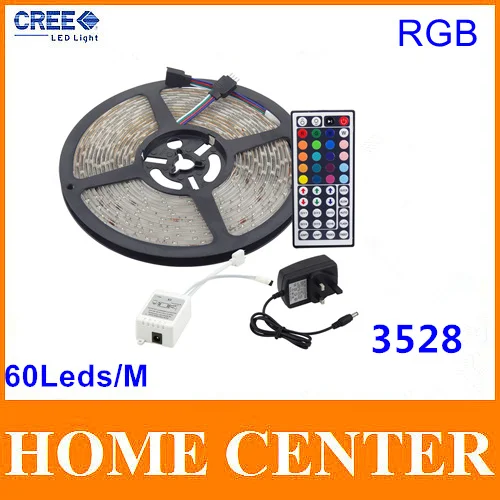 5 М 3528 RGB 300 Светодиодов Светодиодные Полосы света и 44Key ИК контроллер 12 В 3A питания