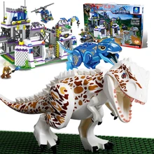 848 pcs Legoings Mundo Jurássico Dinossauro Raptor Escapar do Dinossauro Modelo Building Blocks Ação Brinquedos Festival Presente de Aniversário do Menino