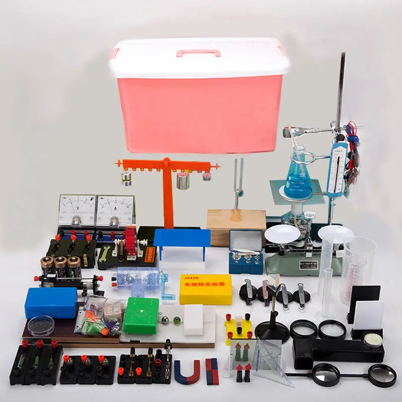 

86 Pcs/set New Lab Physics Experiment Equipment Full Sets For Optics Electromagnetism Mechanics Thermal Explore Instrument Boxes