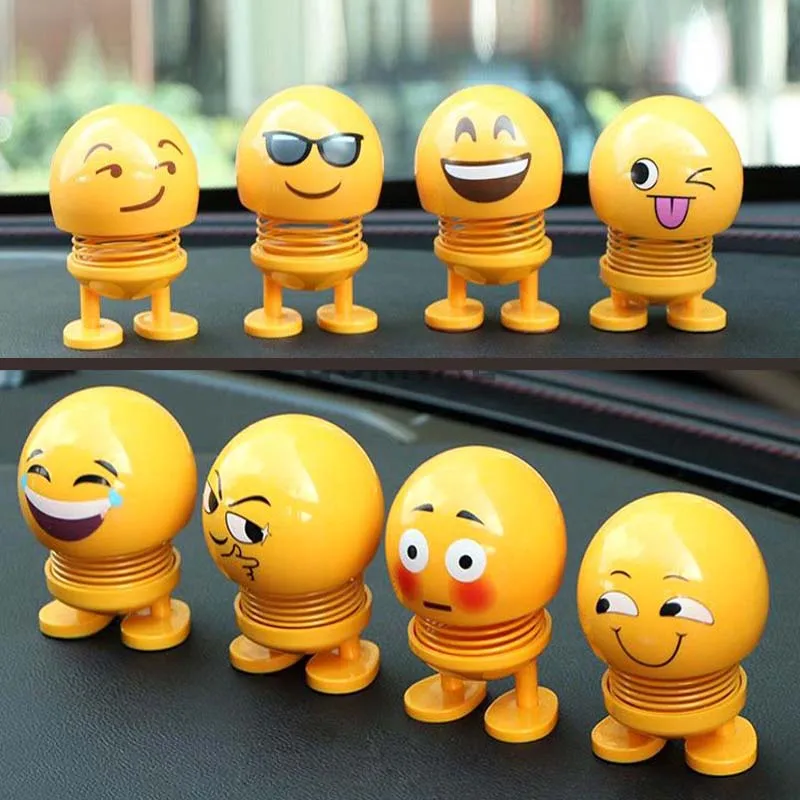 

10Pcs Smiling Face Spring Doll Small Gifts DIY Car Desktop Decoration Crafts Supplies Wedding Party Expression Toy Guests Favors