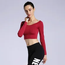 Для Женщин Йога рубашки Sexy спортивный топ Стиль Фитнес Растениеводство Топ Твердые Running рубашку Спорт Тренажерный зал одежда топы Спортивная