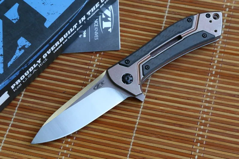 JUFULE OEM ZT0801CF шарикоподшипник складной нож D2 сталь+ углеродное волокно Кемпинг Охота выживания кухонные ножи Открытый EDC инструмент