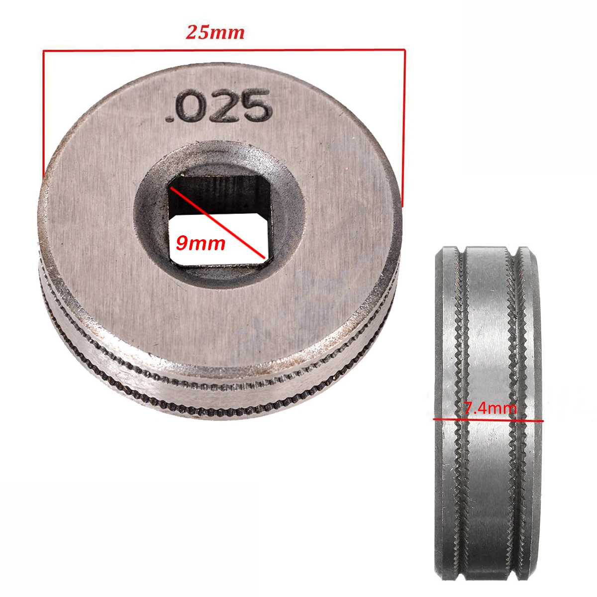 OSSIEAO New 25mm Diameter Mig Welder Wire Feed Drive Roller Roll Wheel Kits .023".030"