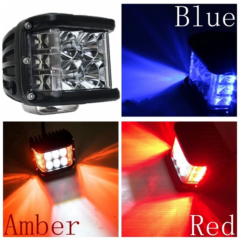 

LED Pods 4'' 90W LED Cubes Dually Side Shooter Full Reflector LED Off-Road Driving Lights for Truck UTV ATV SUV Boat Motorcycle