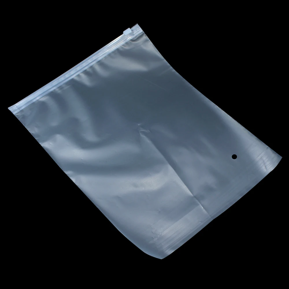 DHL 250Pcs/lot Matte Translucent Clear Clothing Clothes Grocery Bag With Vent Hole Plastic