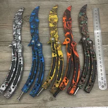 butterfly in knife CS GO Karambit Knife practice folding Knife butterfly trainer game knife dull blade no edge tool camouflage