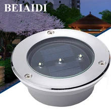 BEIAIDI 3 шт. модернизированные наружные солнечные, из земли водонепроницаемый напольный свет 3 светодиода пейзаж Сад Патио лестницы Дорога Стад Свет