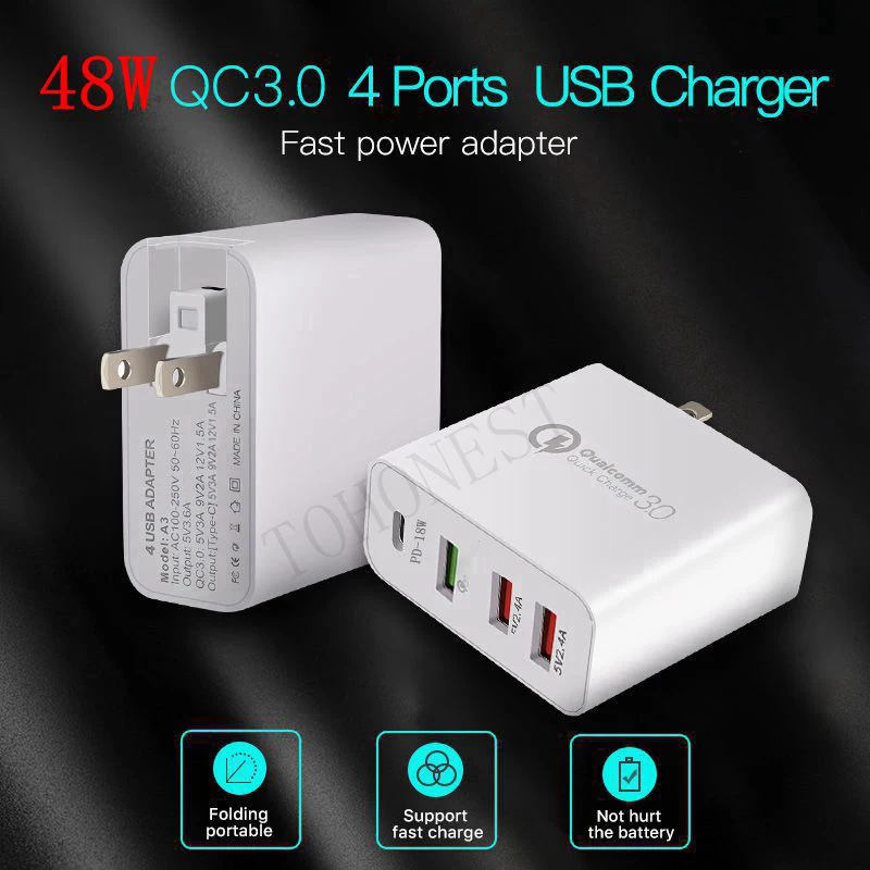 36W-Quick-Charge-3-0-Type-C-USB-Charger-Adapter-For-iPhone-Xiaomi-Samsung-Fast-Charger (1)
