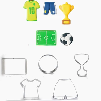 

5pcs/Set DIY Football Reward Court Shape Cookie Cutter Cake Decorating Fondant Cutters Tool Cookies Stainless Steel Biscoito