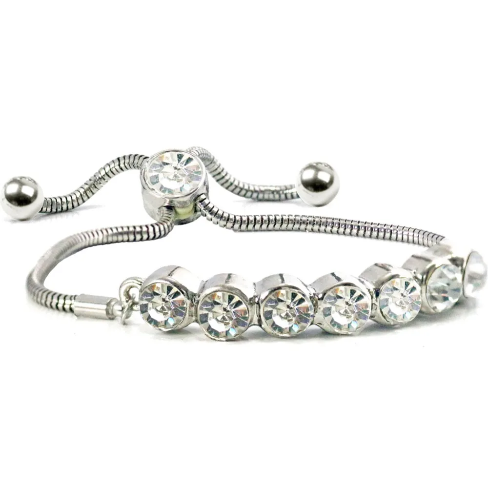 

CZ Tennis Bracelets For Women Silver Colors Snake Chain Adjustable Bangles Classic For Mujer Jewelry Teachers Day Gifts 2018