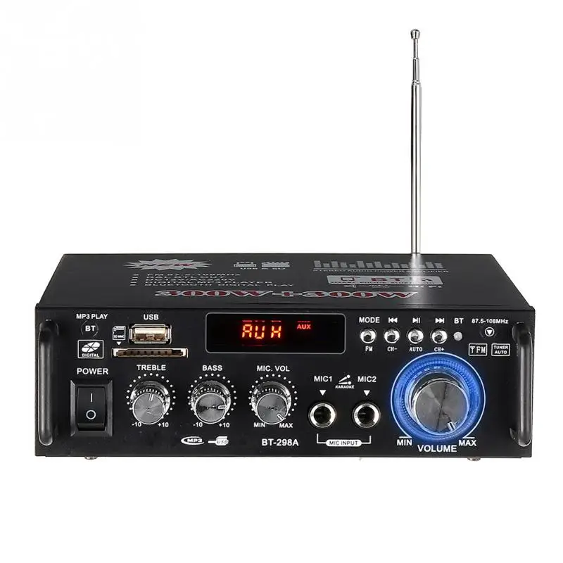 

600W HIFI 220V 12V Stereo Audio Power Amplifier Car Mini HiFi with Digital Bluetooth for Car Auto Home Audio