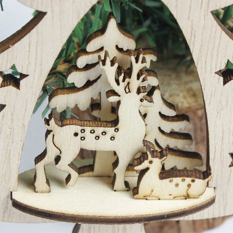Подвесной Рождественский Декор, орнамент 3D 1 шт. новые модные аксессуары для рождественской елки резьба домашний Декор Подвеска деревянная