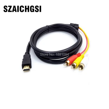 

SZAICHGSI HDMI to RCA Cable HDMI Male to 3RCA AV Composite Male M/M Connector Adapter Cable Cord Transmitter wholesale 20pcs