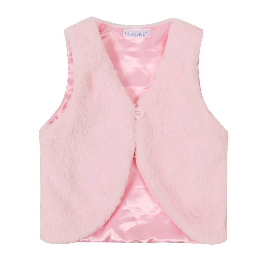 

Autumn Winter Baby Girls Vest Outwear Coat Infant Kids Girls V-Neck Thin Waistcoat Pink Girl Clothing