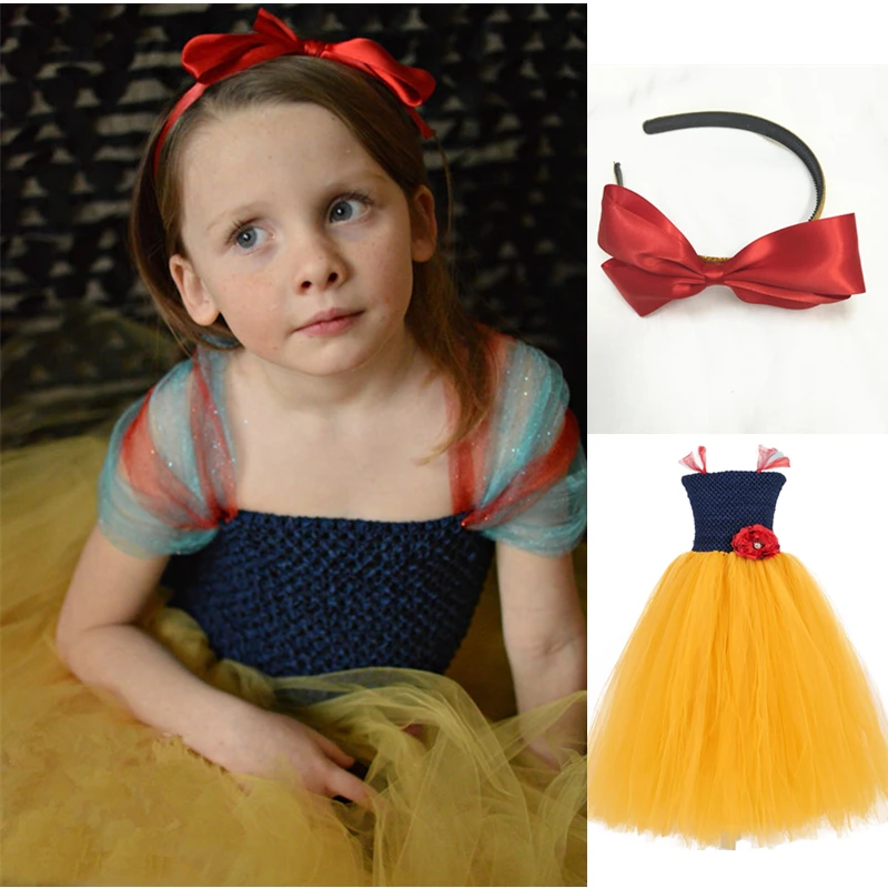 

2019 Girls Snow white tutu Dress Party Costume Dresses for Kids 2-8Y Birthday Children's Clothes High Quality Cosplay clothing