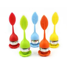 Tea Strainer with Cushion Food Grade Silicone Teaspoon Infuser Silicone Stainless Steel Leaf Tea Filter