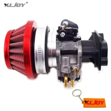 Xljoy 15 мм карбюратор+ красный 44 мм воздушный фильтр+ сплав стека комплект для 2 ход 33cc 43cc 49cc двигатель части газа скутер Goped EVO