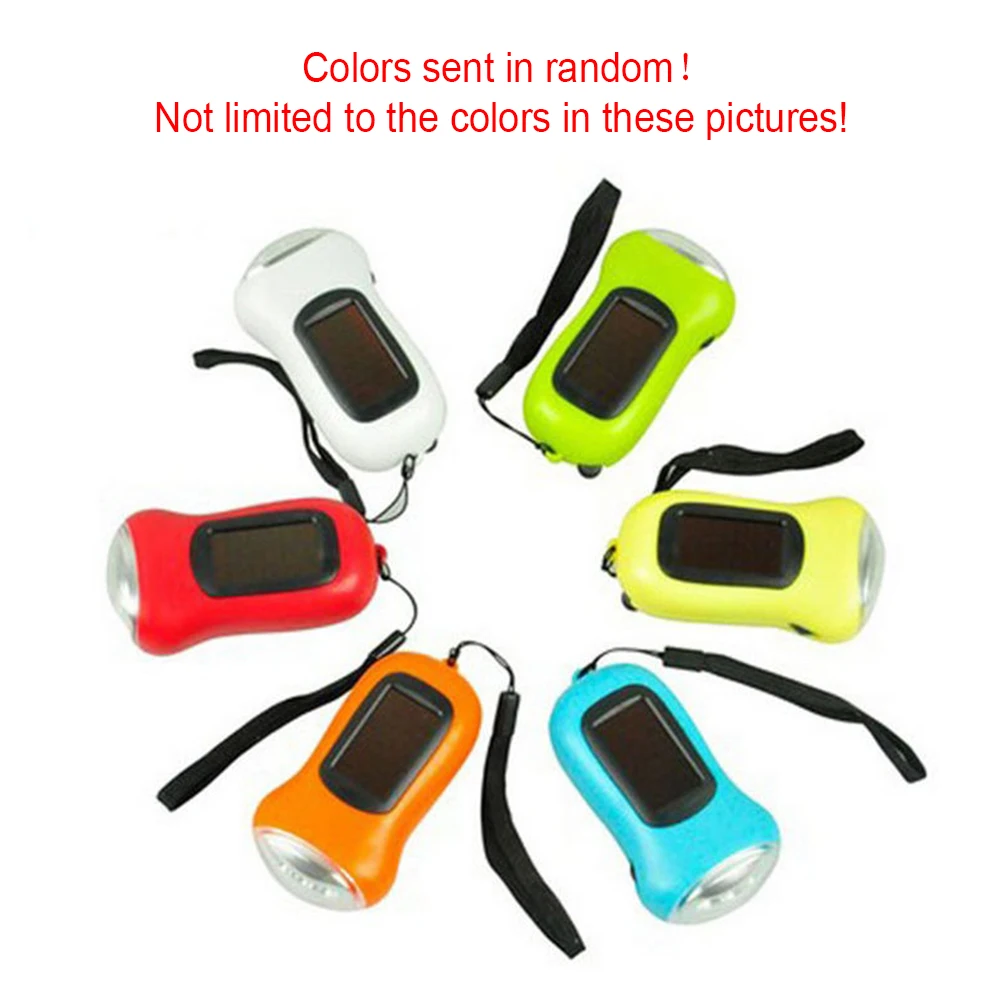 

Outdoor Portable Solar Powered LED Flashlight Hiking Climbing Camping Rechargeable Torch Hand-cranked Solar Power Light Torches
