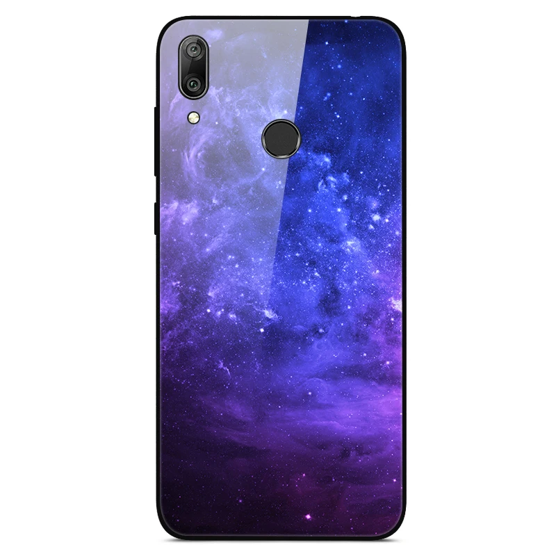 Чехол для Huawei Y7 2019 жесткое закаленное стекло окрашенный задний бампер Y 7 Prime Pro