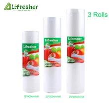 Lifresher держатель для хранения продуктов 3 рулона/лот вакуумные пакеты для винные пробки для сохранения свежести продуктов дропшиппинг