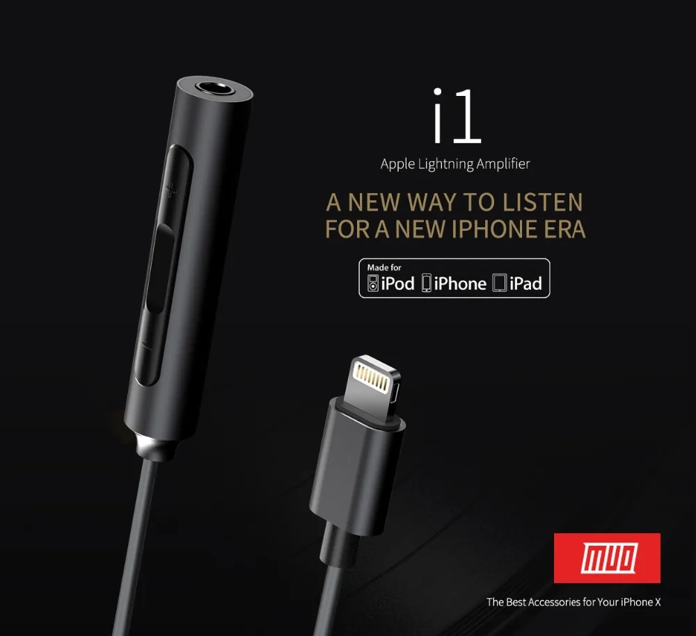 Fiio i1(Fi 1123) усилитель ЦАП с микрофоном сделано для iPhone X/iPhone 8 Lightning штекер 3,5 мм стерео разъем