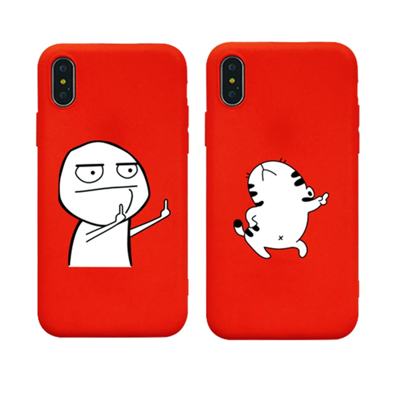 Мягкий силиконовый мультяшный чехол для телефона iPhone X XR XS Max чехлы забавная