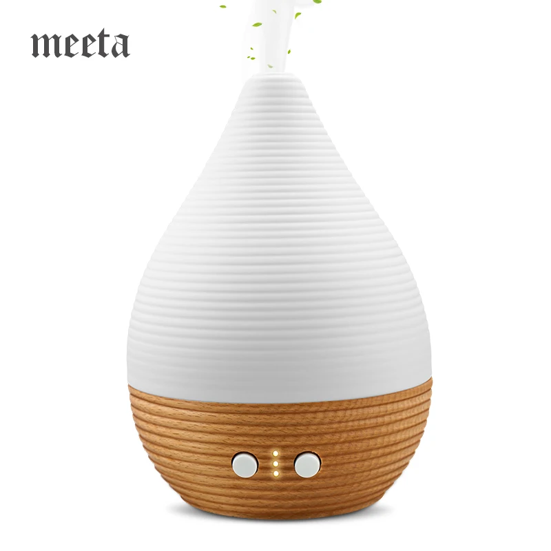 

Aromatherapy Ultrasonic Air Humidifier Aroma Diffuser Ceramic Real Wood Essential Oil Diffusers With Night Light 180ml for Home