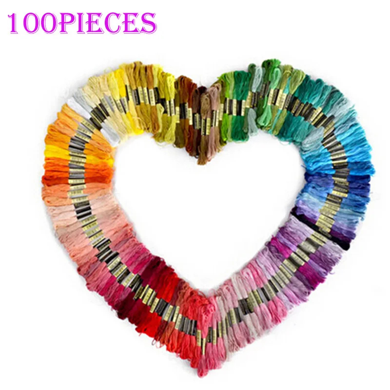 100Pc Cross Stitch Threads The Unique Style 100 Similar DMC Anchor Cotton Embroidery Thread | Дом и сад