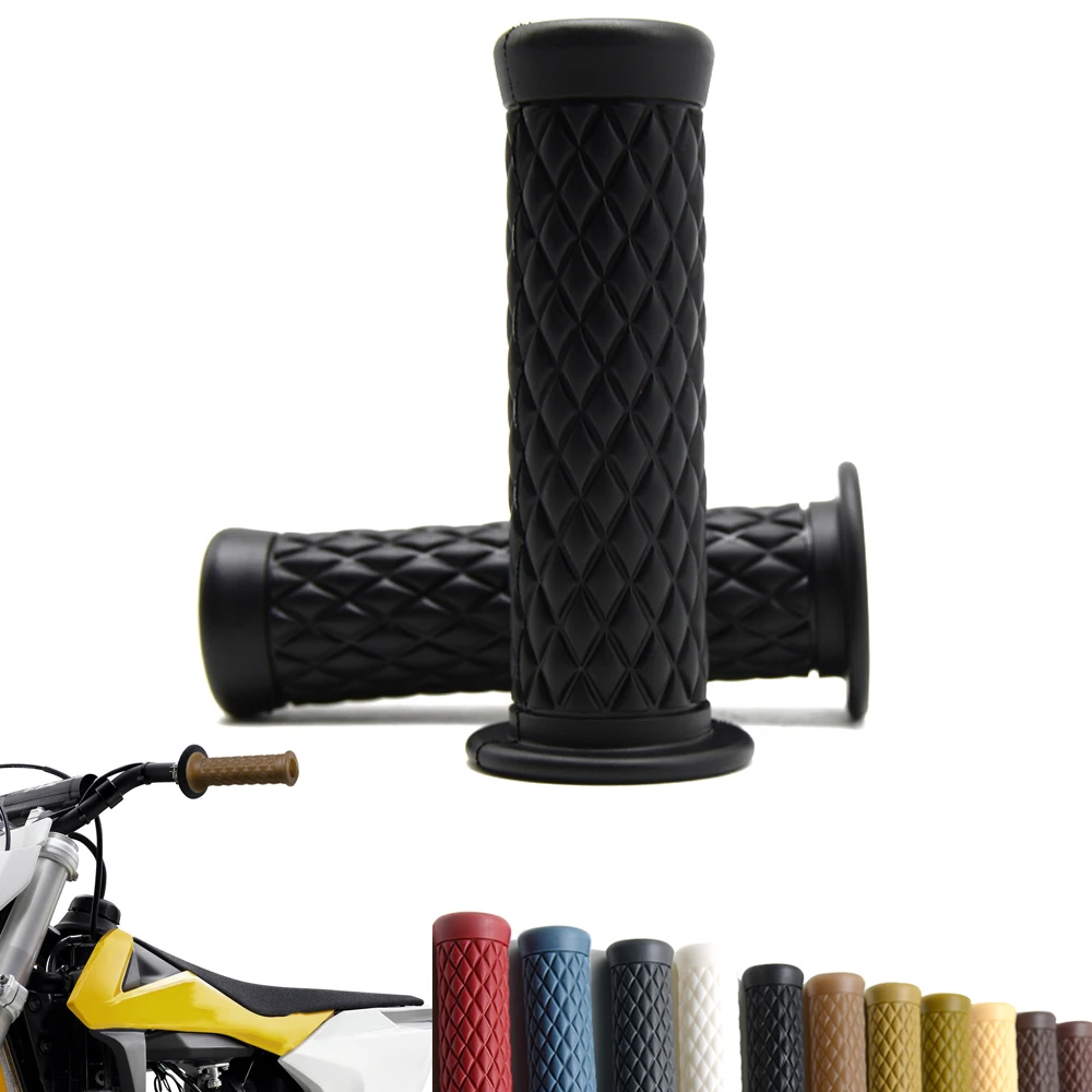 

7/8" 22cm Motorcycle Hand Grips Retro Handle Rubber Bar Gel Grip for Vespa GTS 300 Piaggio Triumph Street Scrambler Moto Guzzi