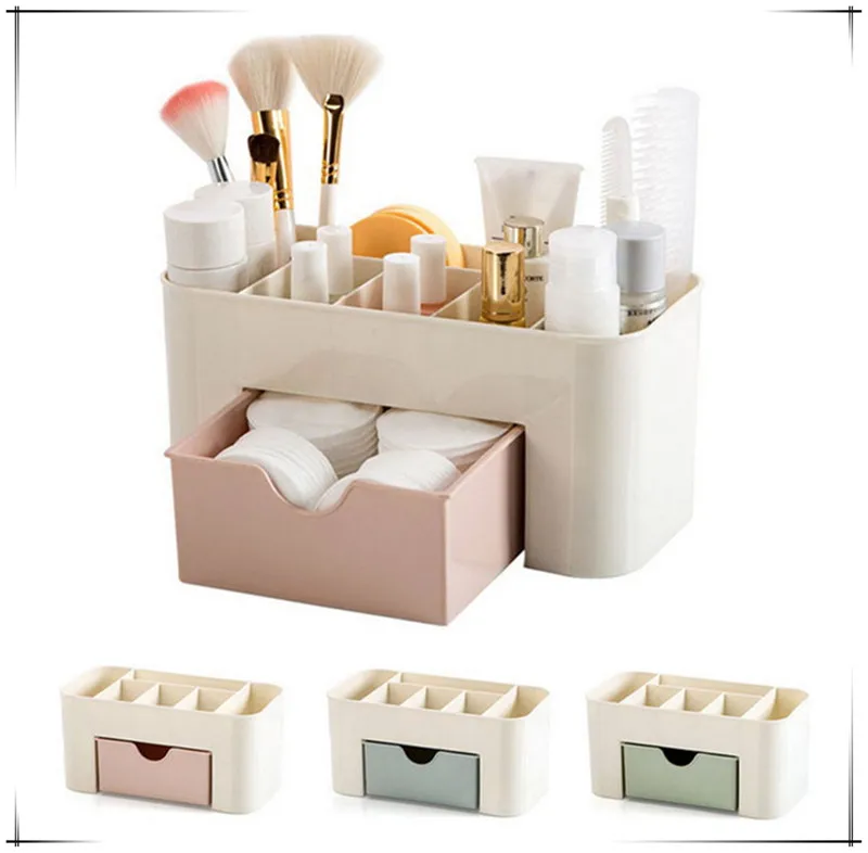 

2019 New Organizer For Cosmetic Makeup Organizer Box Jewelry Necklace Nail Polish Earring Holder Plastic Makeup Box Home Desktop