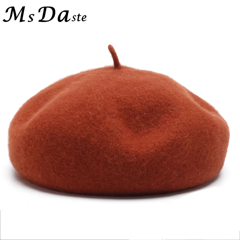 

100% Wool Berets for Women Spring Winter Beret Hats Casual Solid Color Female Bonnet Caps Girls Boina Beanie Hat Caps 10 Colors