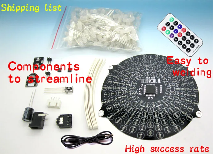 Rgb led espectro de áudio piscando kit