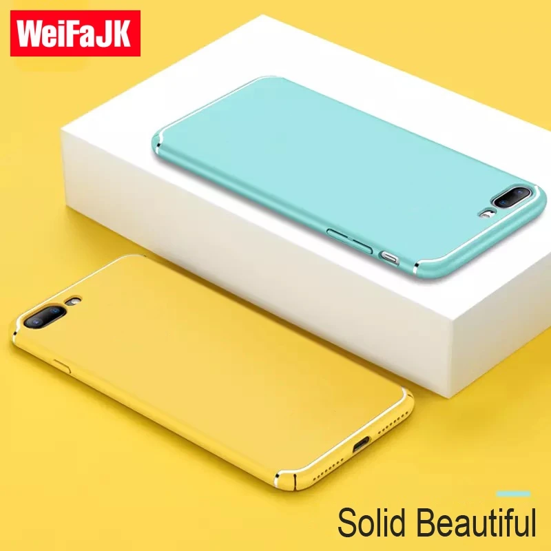 

WeiFaJK Fashion PC Hard Phone Case for iPhone 8 8 Plus 7 X Capa Candy Color Plastic Full Cover Case for iPhone 6 6s 7 Plus Case
