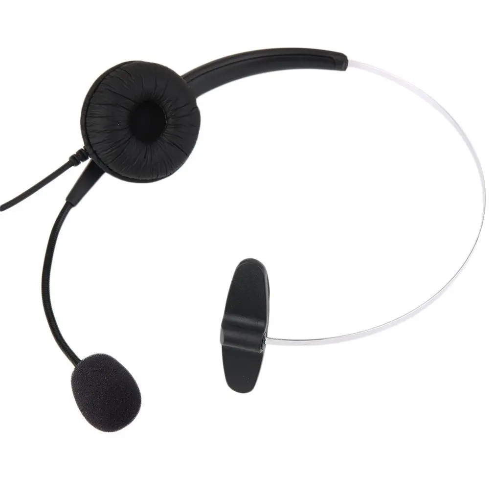 Quality Crystal Head Set Telephone Monaural Corded Headset 4 pin Black