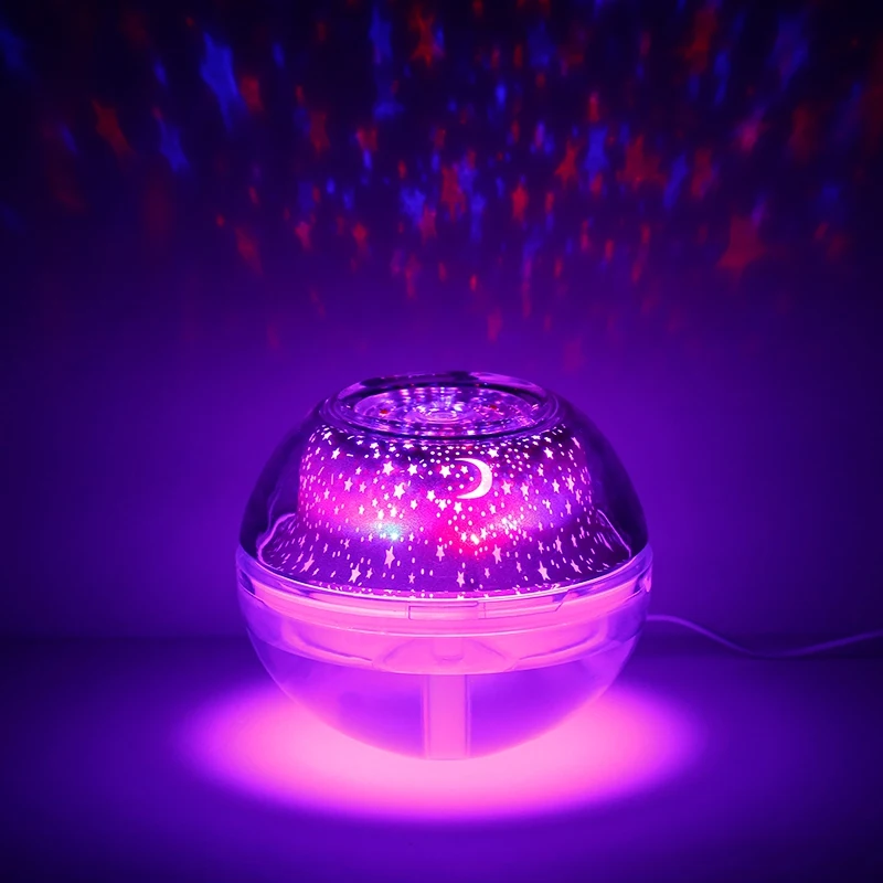 

500mL Humidifier Crystal Night Light projection Color Changing humidifier mute USB creative new Ambient Light