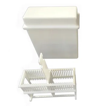 

2 in 1 White 24 Pieces Microscope Slides Staining Rack Dish Set